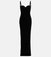 BALENCIAGA VELVET JERSEY BUSTIER GOWN