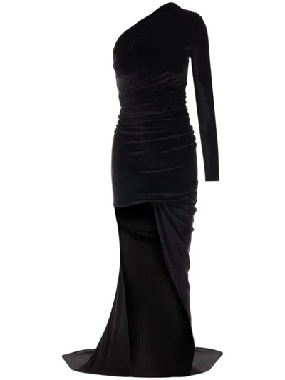 Balenciaga Velvet Long Dress In Black