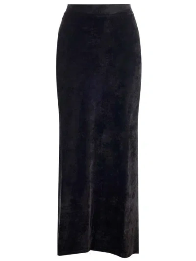 Balenciaga Black Velvet Drawstring Skirt