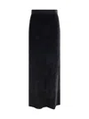 Balenciaga Black Drawstring Maxi Skirt In Black