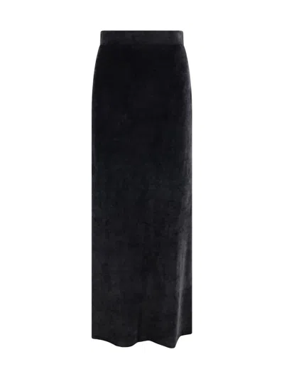 Balenciaga Black Drawstring Maxi Skirt