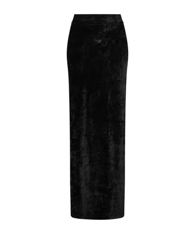 Balenciaga Velvet Maxi Skirt In Animal Print