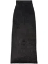 Balenciaga Velvet-effect High-waisted Skirt In Black