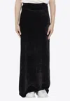 Balenciaga Black Drawstring Maxi Skirt In Black