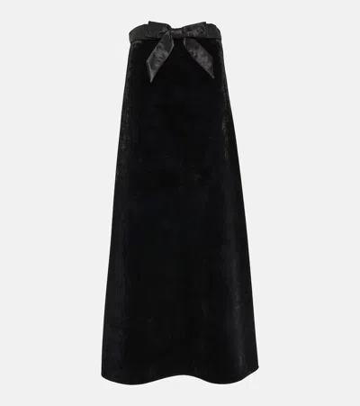 Balenciaga Maxirock Aus Samt In Schwarz