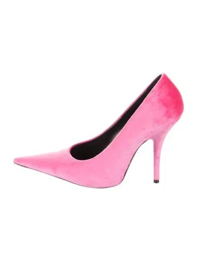 Pre-owned Balenciaga Velvet Pumps In Pink