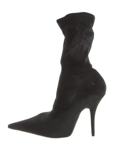 Pre-owned Balenciaga Velvet Sock Boots In Black