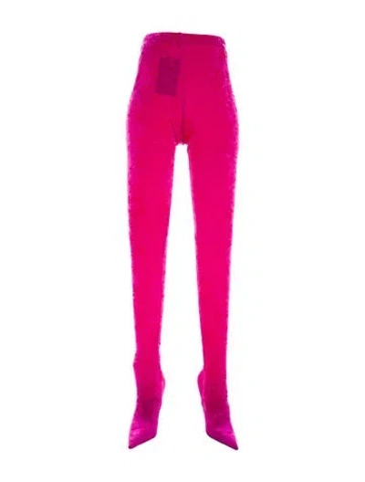 Pre-owned Balenciaga Velvet Sock Boots In Pink