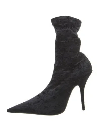 Pre-owned Balenciaga Velvet Sock Boots W/ Tags In Blue