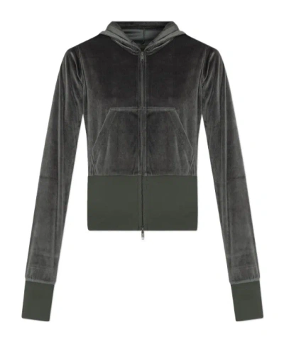 Balenciaga Velvet Sweatshirt In Black