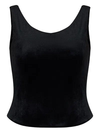 Balenciaga Velvet Tank Top In Black