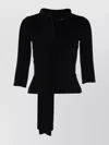 Balenciaga Scarf Turtleneck Terry-cloth Blouse In Black
