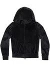 Balenciaga Crystal Embellished Velvet Zip-up Hoodie