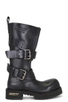 Balenciaga Venom Buckle-strap Leather Boots In Black