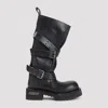 Balenciaga Venom Leather Platform Knee Boots In Black