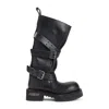 Balenciaga Chunky Sole Round Toe Pull Tab Boots In Black