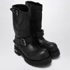 Balenciaga Venom Boots In Worn-out Effect Leather Shoes In Black