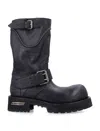 Balenciaga Venom Boots In Worn-out Effect Leather Shoes In Black