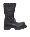 Balenciaga Venom Boots In Black Calf Leather Men In Black