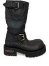 Balenciaga Venom Boots In Worn-out Effect Leather In Black