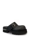 Balenciaga Venom Round Toe Leather Chunky Mules In Black