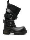 Balenciaga Venom Buckle-strap Leather Boots In Black