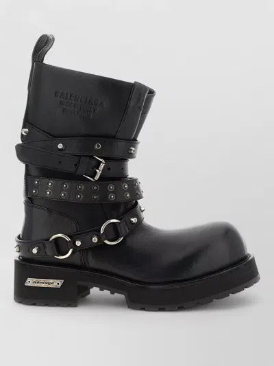 Balenciaga Venom City Ankle Boots Chunky Sole In Black