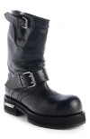 Balenciaga Mid-calf Leather Boots Rubber Sole In Black