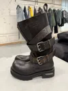 Balenciaga Venom Leather Boots In Black