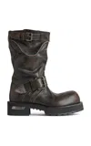Balenciaga Venom Leather Boots In Black