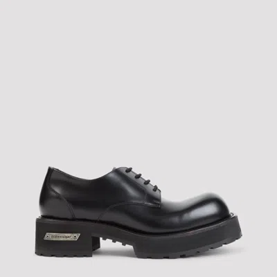 Balenciaga Venom Leather Derby Dress Shoes For Men In Black