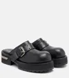 Balenciaga Venom Round Toe Leather Chunky Mules In Black