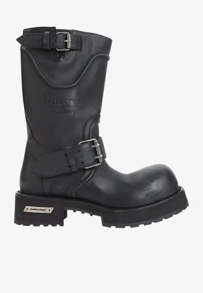 Balenciaga Venom Mid-calf Boots In Calf Leather In Black