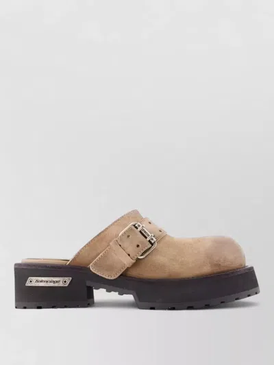 Balenciaga Venom Mules Suede Leather Chunky Sole In Brown