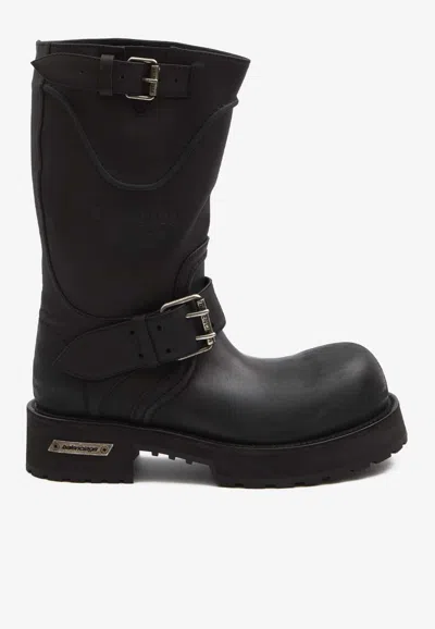 Balenciaga Venom Oversized Mid-calf Leather Boots In Multi