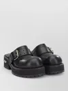 Balenciaga Venom Round Toe Leather Chunky Mules In Black