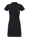 Balenciaga Black Mini Dress With Polo Shirt Style Collar And Logo Detail On The Front In Cotton Woma In Black