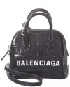 Balenciaga Ville Mini Croc-embossed Leather Shoulder Bag In Black
