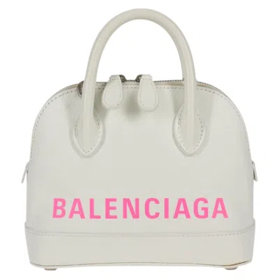 Pre-owned Balenciaga Ville Top Handle White Leather Handbag ()
