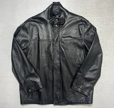 Pre-owned Balenciaga - Vintage - 1997 - Full Zip Leather Half Coat In Black