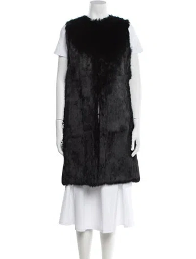 Pre-owned Balenciaga Vintage 2007 Fur Coat In Black