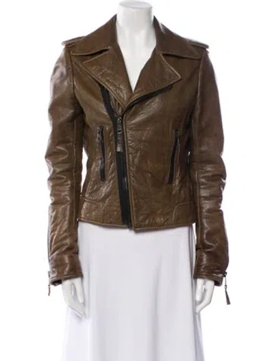 Pre-owned Balenciaga Vintage 2009 Biker Jacket In Brown