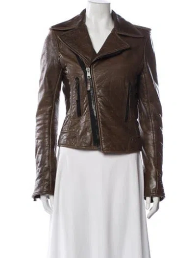 Pre-owned Balenciaga Vintage 2009 Biker Jacket In Brown
