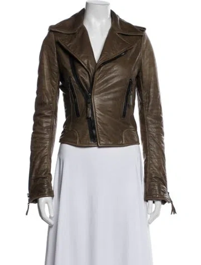 Pre-owned Balenciaga Vintage 2009 Biker Jacket In Brown