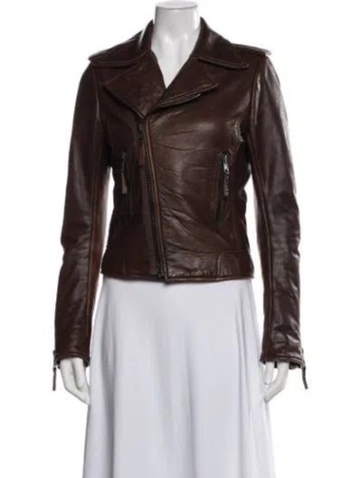 Pre-owned Balenciaga Vintage 2009 Biker Jacket In Brown