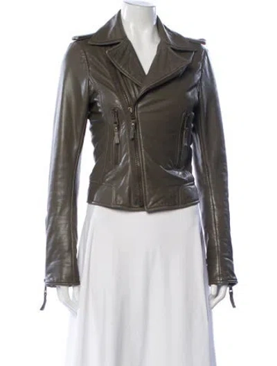 Pre-owned Balenciaga Vintage 2009 Biker Jacket In Green