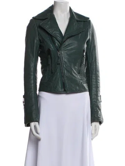 Pre-owned Balenciaga Vintage 2010 Biker Jacket In Green