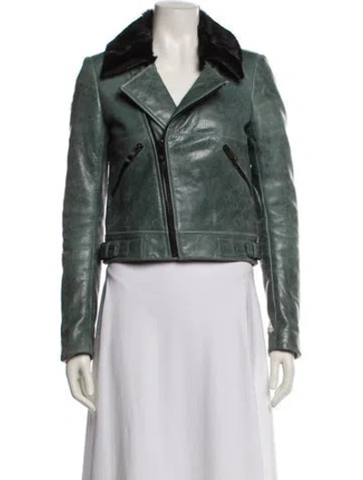 Pre-owned Balenciaga Vintage 2010 Biker Jacket In Green