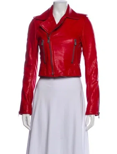 Pre-owned Balenciaga Vintage 2010 Biker Jacket In Red