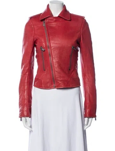 Pre-owned Balenciaga Vintage 2010 Biker Jacket In Red